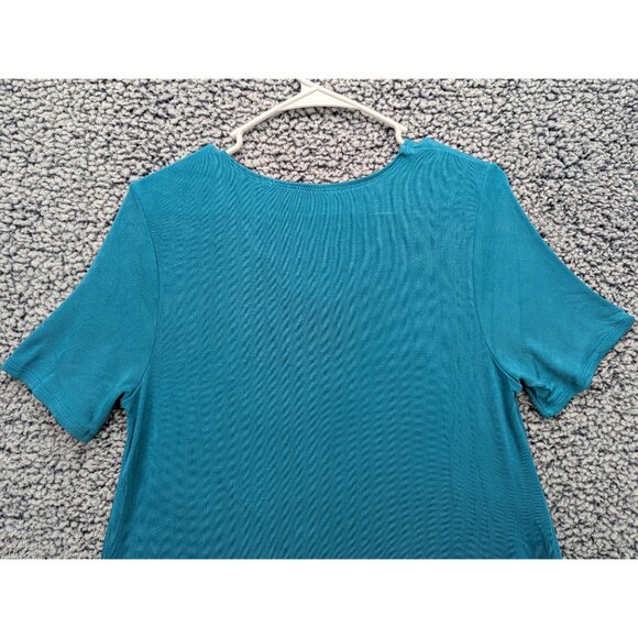 Chicos Travelers Asymmetrical Mini Dress Womens M Travel Vacation Resort Blue - Picture 5 of 10